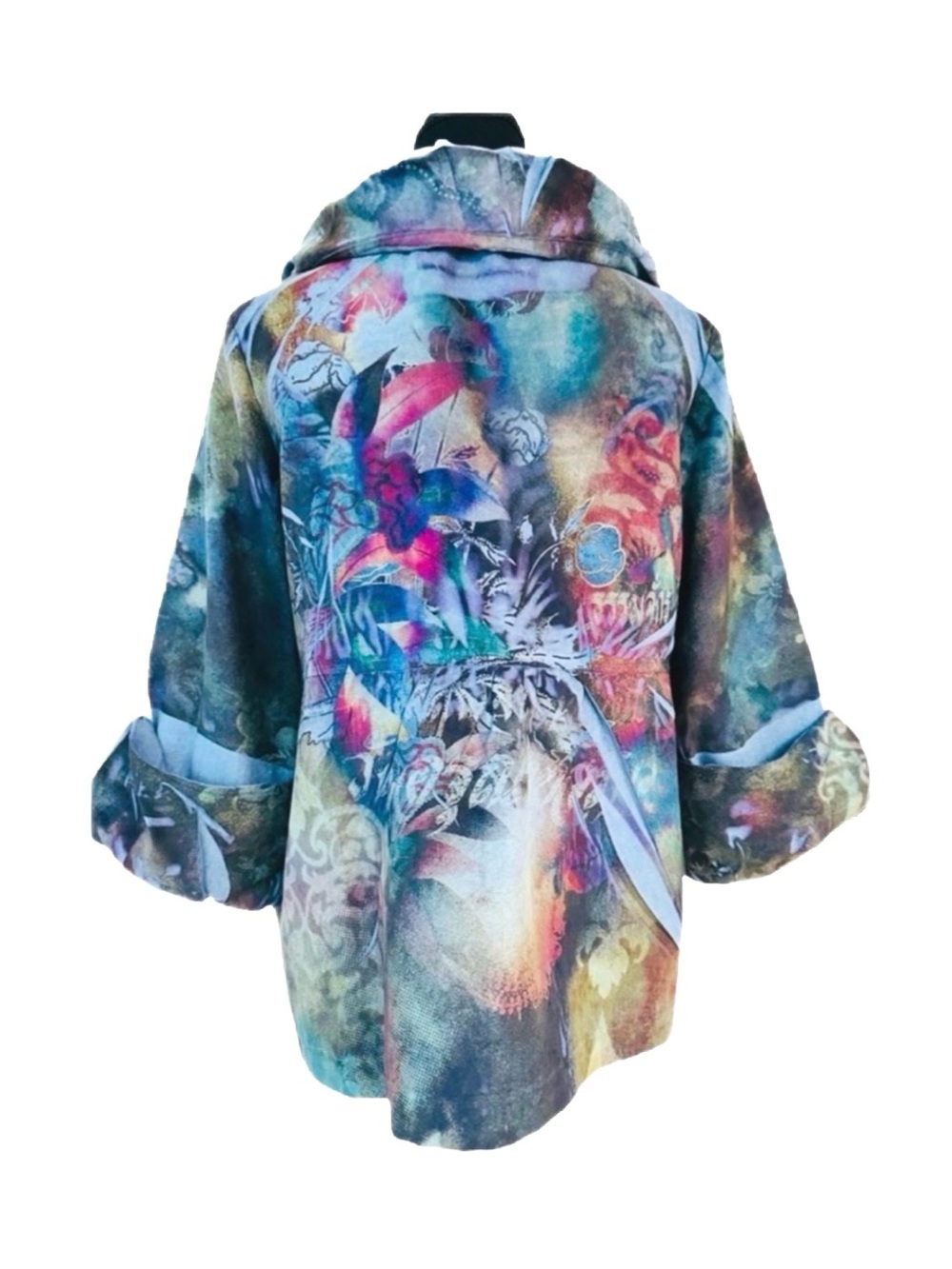 B.L.E.U. ~ Women’s lightweight 3/4 sleeve cruelty-free suede-like jacket size MP
